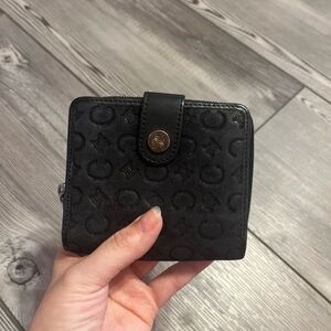Vintage Celine Black Leather and Suede Wallet